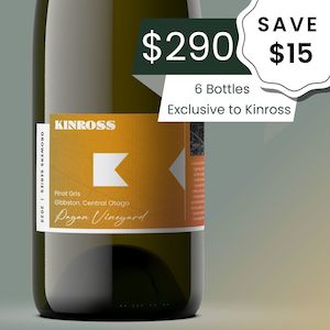 Last Bottles: 6 Bottle Case Special - Kinross Growers Series 'Pagan Vineyard' Gibbston Pinot Gris 2023