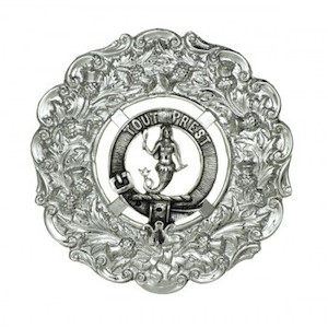 Clan Crest Plaid Brooch Kintail House
