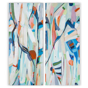 Cottontail Cantina - Original Abstract Diptych