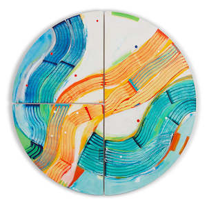 Pedalo Patsy - Original Round Abstract Artwork