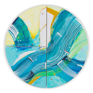 Original Artwork: Beaver Headquarters - Original Round Abstract Artwork