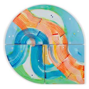 Original Artwork: Platypus Paddle - Original Teardrop Abstract Artwork