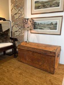 19th Century Studded Leather Trunk