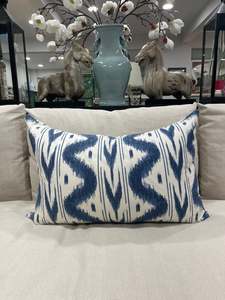 Whiteman & mellor Blue & White Ikat Cushion