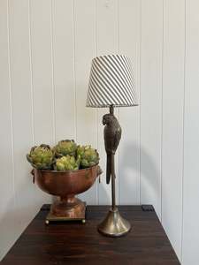 All: Tan & White Striped Lamp Shade