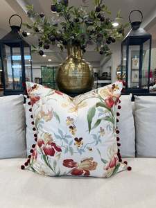 All: Colefax & Fowler Iris & Pompom Cushion