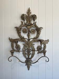 Wall Decor: Large Gilt Decorative Owl 8 Candle Wall Sconce