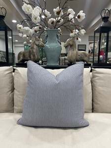 Blue & White PinStripe Indian Cotton Cushion