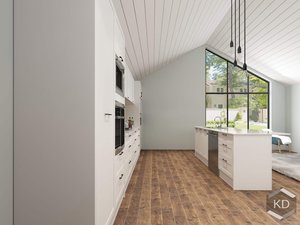 New Galley-style + Island Shaker Style 5 Kitchen - Kitchen Depot