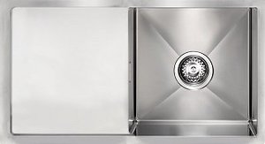 Grande Robiq 400-10 RV, Satin, Single Bowl with Drainer - Kitchen Depot