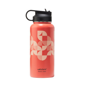 Stainless Steel Bottle Coral 900ml - Clearance - KitchenNook