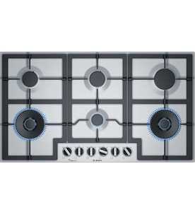 Bosch: Bosch 90cm 6 Burner Gas Cooktop Stainless Steel - PCT9A5B90A - Kitchen Things