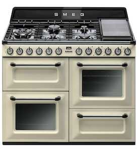 Smeg 110cm 7 Burner Dual Fuel Freestanding Oven Panna enameled metal - TRA4110P &hellip;