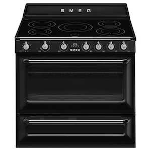 Smeg: Smeg 90cm Victoria Freestanding Oven Induction Black - TR90IBL2 - Kitchen Things