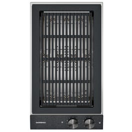 Gaggenau: Gaggenau Vario 28cm Electric Cooktop 200 Series Cast Iron Grill with Stainless Steel Trim - VR230120+ - Kitchen Things