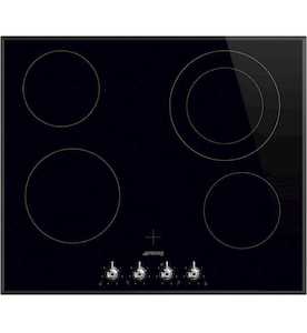 Smeg: Smeg 60cm 4 Zone Electric Cooktop Ceramic Glass - SE364ETBM - Kitchen Things