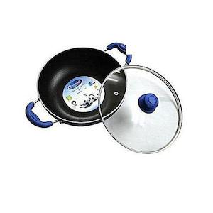 Devidyal: Devidayal Non Stick Deep Kadai with Glass Lid (280 mm)