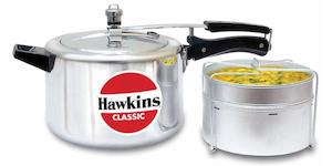 Pressure Cookers: Hawkins Classic Aluminum Pressure Cooker, 5 Litre, Silver With Seperators CL51
