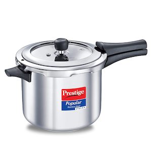Pressure Cookers: Prestige Popular Induction Base Stainless Steel Pressure Cooker, 5 Litres, Svachh