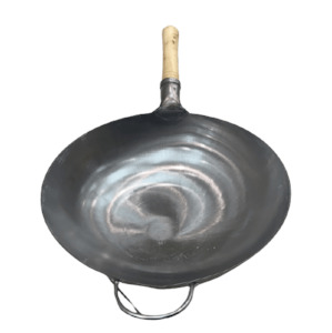 Pots: Chinese Iron wok kadai long handle