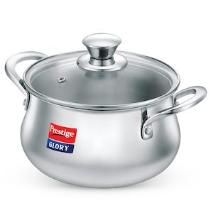 Prestige Glory Stainless Steel Handi 3L and 5 L with Glass Lid|Unique tri-ply Bo&hellip;