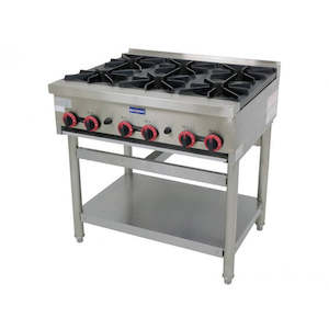Gas Burners: 6 Burner ULPG/NG Gas Cooktop Stove Hob - Commercial Kitchen Ranges & Stoves + Stand - Gasmax