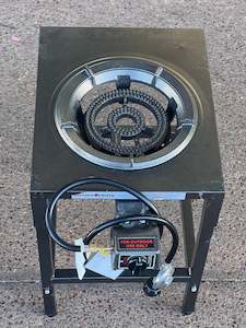 Gas Burners: Auto Ignition LARGE Ring Gas Burner with Stainless Steel Stand hose regulator included