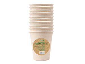 Instock: Sugarcane Pulp Cup/ disposable glass  250ml 16pk