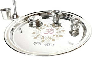 Homeware: Stainless Steel Pooja Thali 30cm (expo)