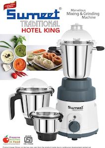 Sumeet Traditional Hotel King Mixer Grinder 1000 watts with 3 Stainless Steel Ja&hellip;