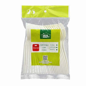 Tableware: Disposable Eco friendly heavy duty spoon 25pc