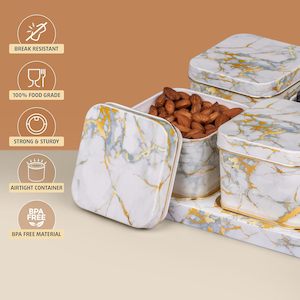 Selvel Polypropylene Utility/serving Container (Pack of 4, White )Italian Square