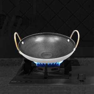 Honeycomb Wok/kadai Good Quality Coating Pots And Pans Stainless Steel Honeycomb Frying pan