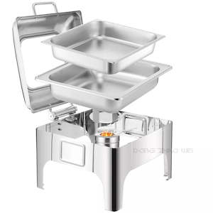 Chafing Dishes Food Warmers: Chafing dish rectangle Hydraulic with flip top 9 Litre double