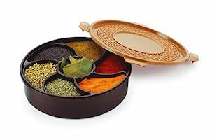 Spice Masala Boxes: Nakoda Milano Masala Spice Box | Spice Souk Plastic Keeper Box 1pc(colour depend on availability)
