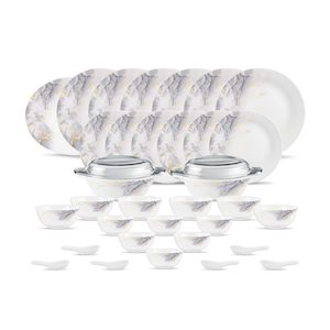 La Opala, Pearl Collection, Opal Glass Dinner Set 35 pcs, Twilight Clouds