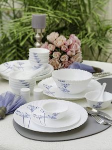 Dinner Sets: La Opala Aqua Spray Set, 35-Pieces Dinner Set