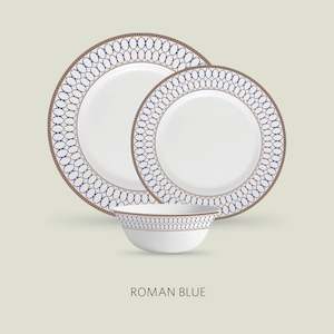 La Opala Diva, Sovrana Collection, Opal Glass Dinner Set 35 and 45pcs, Roman Blue