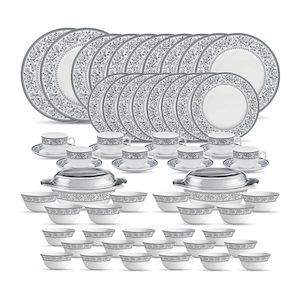 La Opala Diva, Sovrana Collection, Opal Glass Dinner Set 62 pcs, Persian Grey