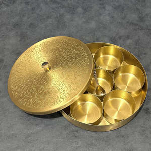 Kitchenware: Brass spice box/ masala dabba/ namak daani