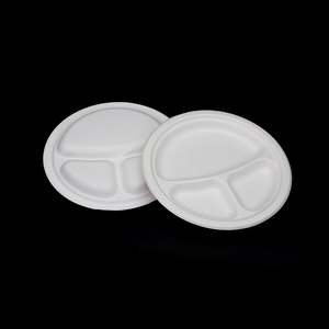 Servingware: Ecocane 10 inch Disposable Plate 3 compt 50 pcs