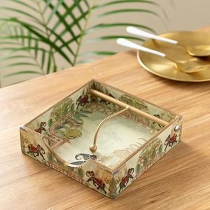 Servingware: Napkin/tissue/serviettes Holder with Gold Engraving | Pack of 1