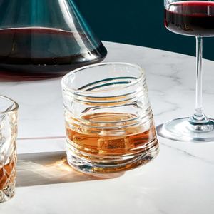 Drinking Glass/whiskey glass/ Ice Spinning rotating Top Cup Pack of 6
