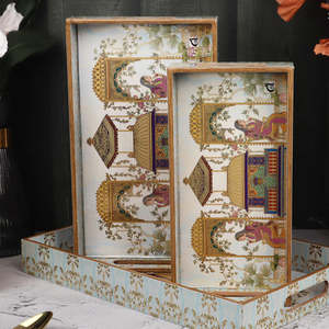 Serving Trays Set of 3 wooden assorted design