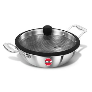 Hawkins Pro 3.5 Litre Shielded Nonstick Triply Deep-Fry Pan, Kadhai with Stainle&hellip;