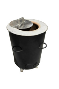 Charcoal Clay Drum Tandoor with wheels 15-16Inch