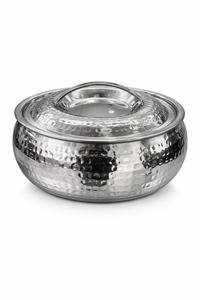 Cookware: Stainless Steel Hammered insulated Casserole 2000ml(Lily)