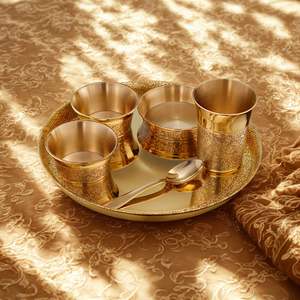 Homeware: Pure Brass Heritage Thali Set Pure Brass