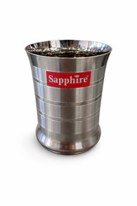 Stainless Steel Curve drinking Glass height 9.5cm(Sapphire)