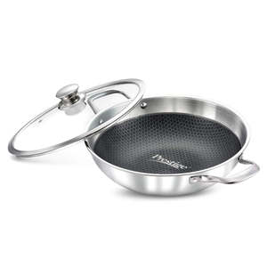 Prestige Tri Ply Honeycomb Kadai 240mm 2.7L with Lid